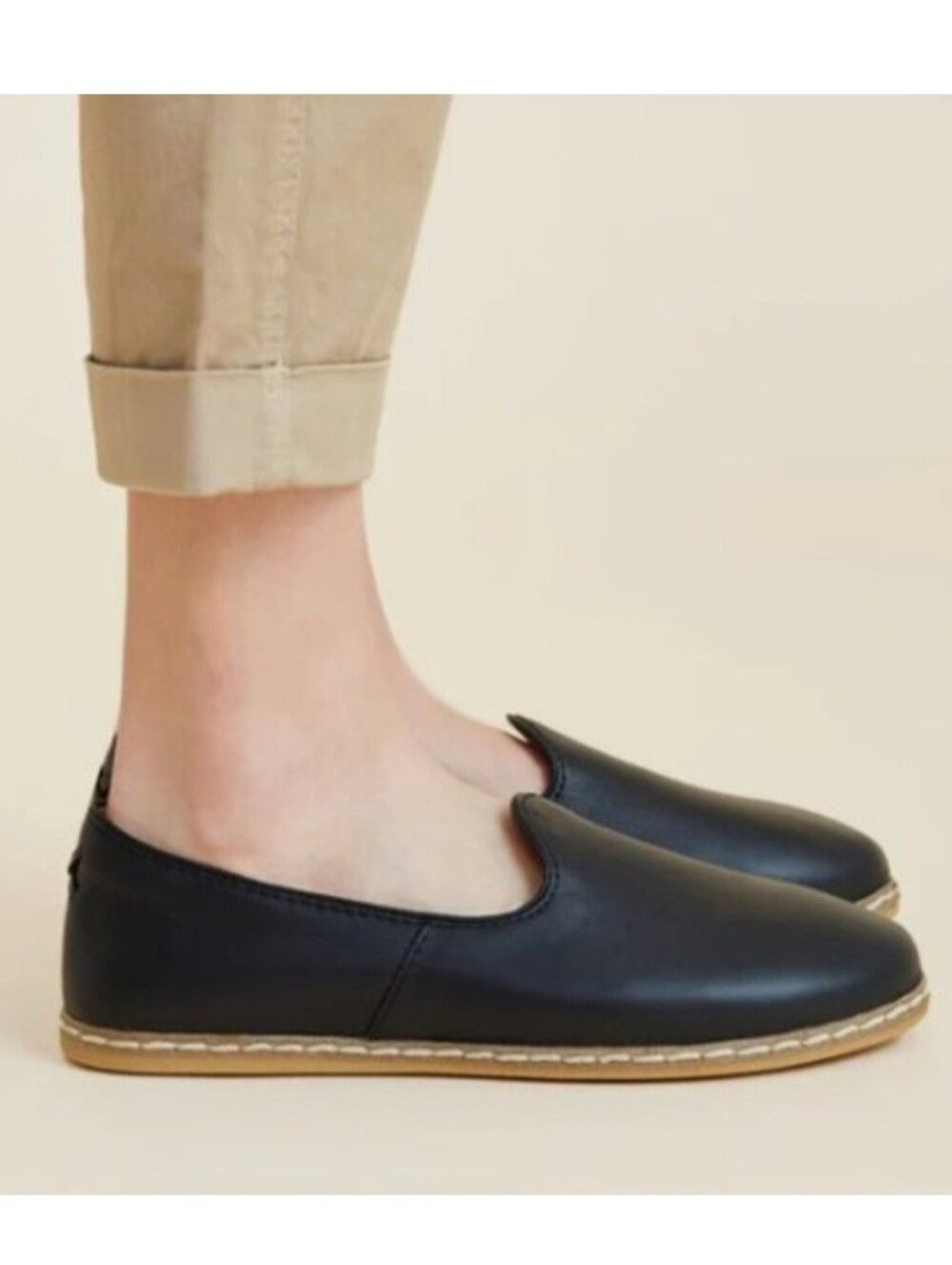 Charix Atelier Classic Black Slip-on Leather Shoes (Size EU 37/ size 8)